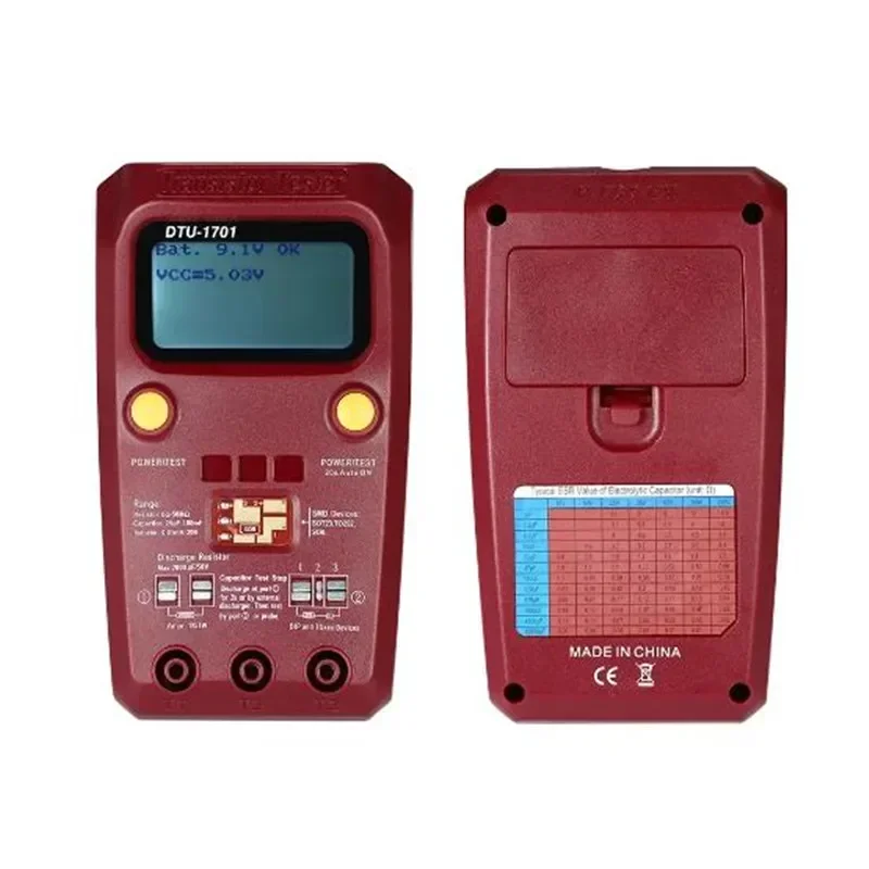 

Premium DTU1701 Multifunctional Transistor Tester MOSFET Triode LCR Inductance Resistance Capacitance SCR ESR Meter SMD Tester