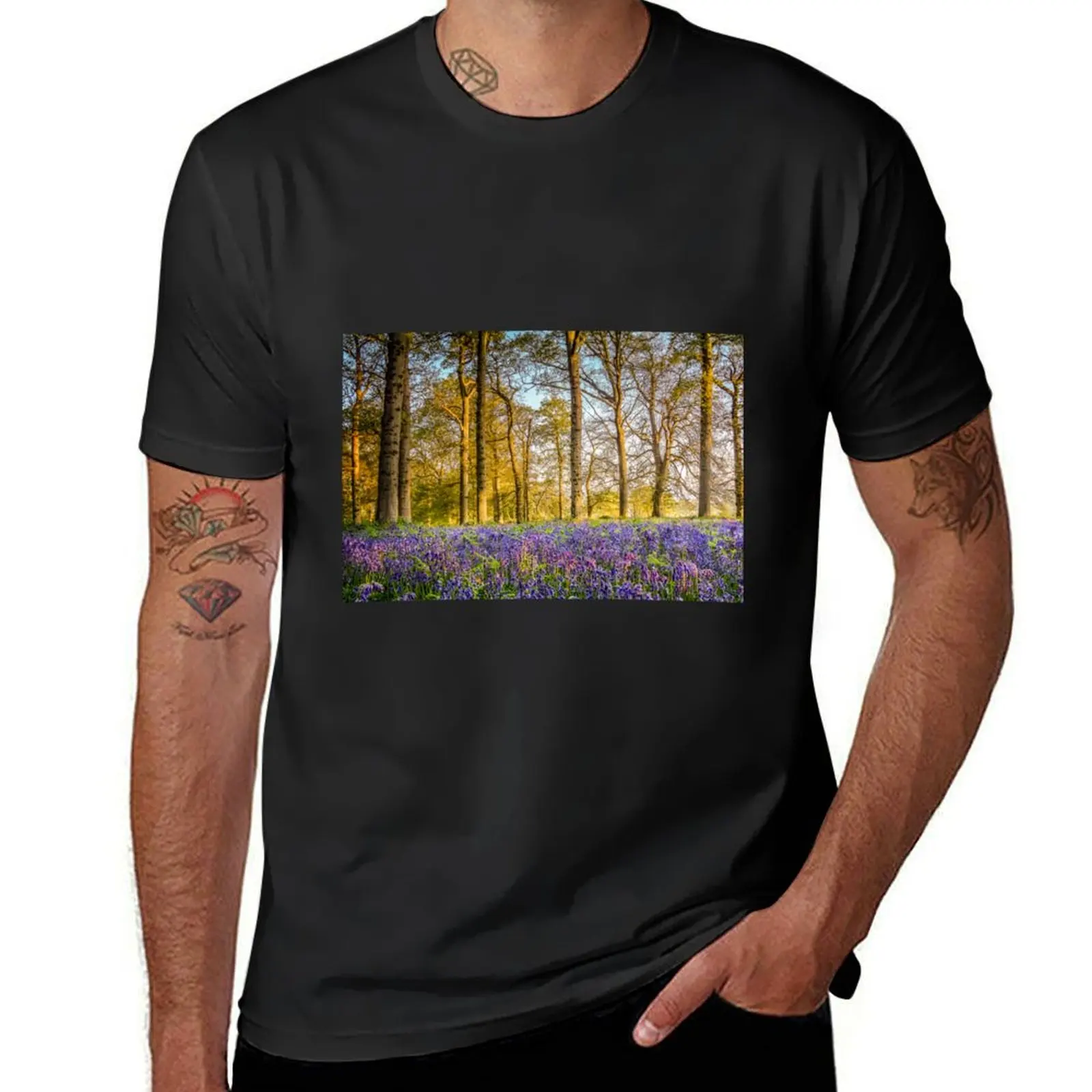 Sunrise in the Bluebell Wood T-Shirt animal prinfor boys plus size tops mens vintage t shirts