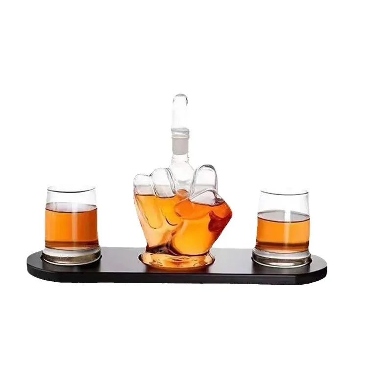 Creative 1000mL Middle Finger Hanger for Red Wine, Whiskey, Vodka, Wine Bottles, Bar, Home, Kitchen, Wine Cabinet Decoration
