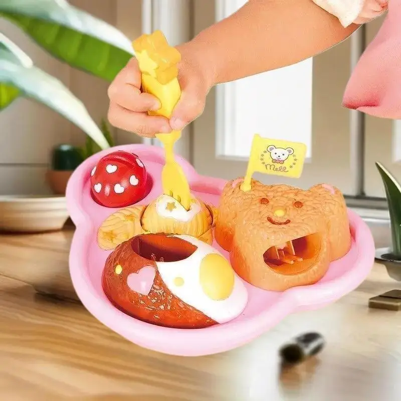 Children's Early Learning Bear Box Kit with Food & Pudding Feeding Simulation Play House Toys