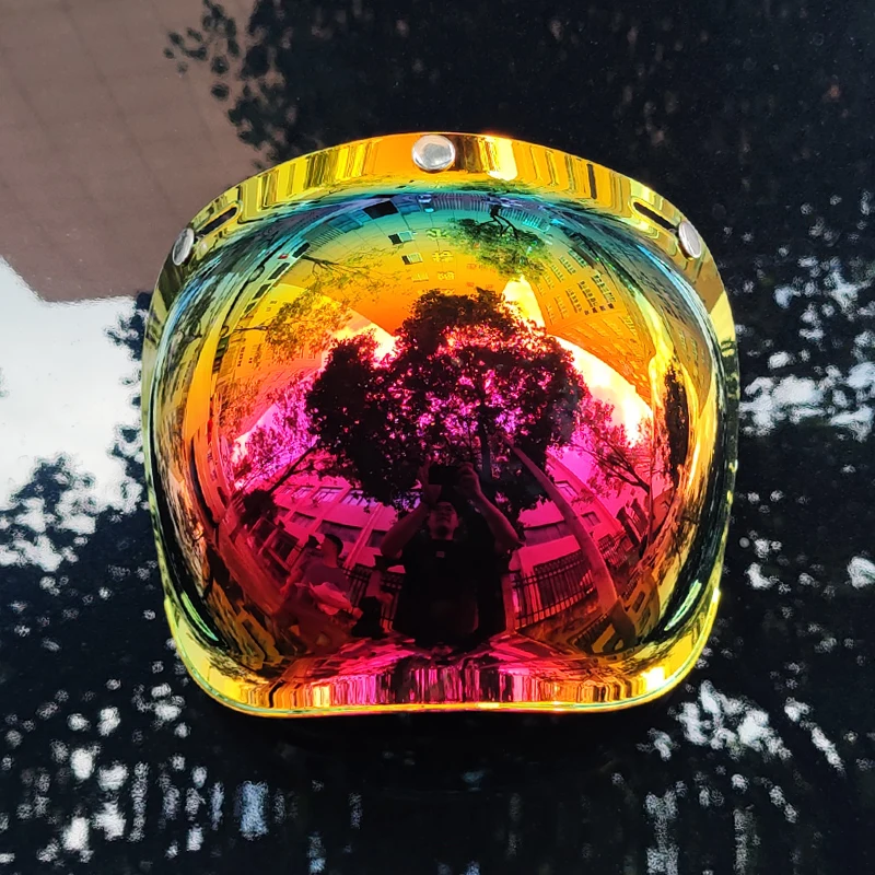 Protector solar para casco de motocicleta/ventilador solar de burbujas para casco de motocicleta 3/4/parabrisas de lente de casco retro/12 colores opcionales