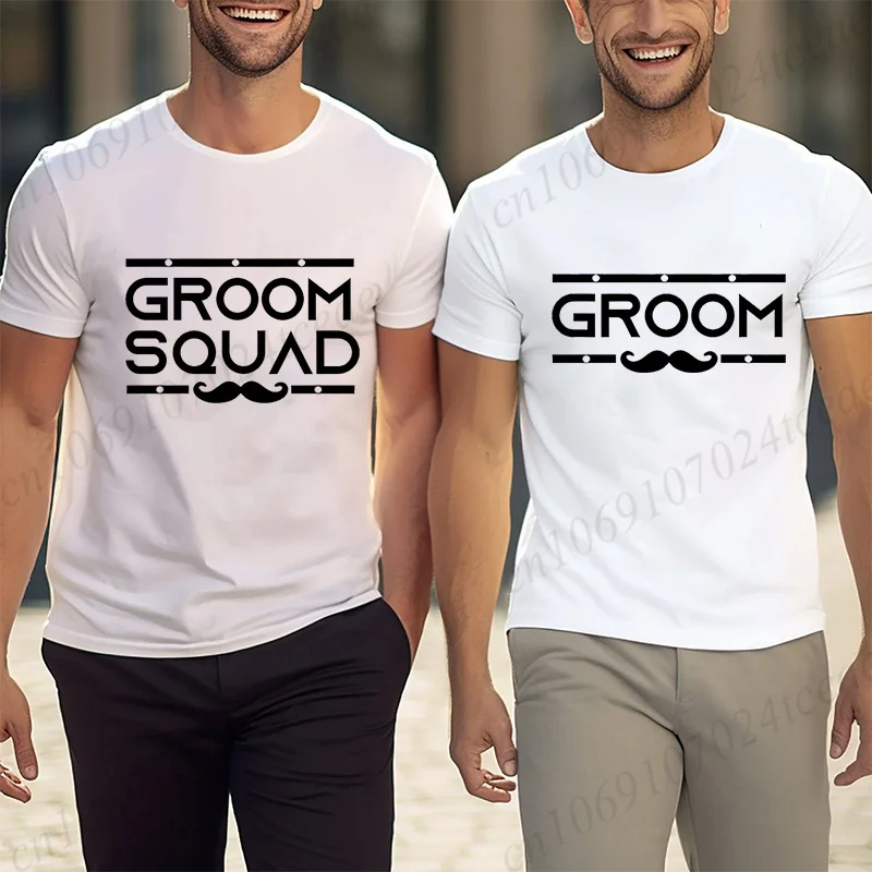 Bachelor Stag Party T-Shirt Team Groom Graphic Tee, Fashion Wedding Day Clothes, Best Man Shirt for Groom Squad, Short Sleeve