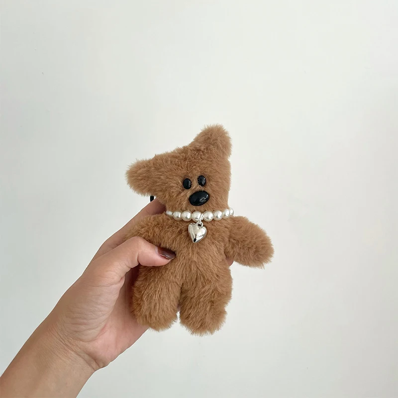 Kawaii Little Bear Plush Keychain Cute Soft Stuffed Bear Doll Pendant For Girls Bag Decoration Cute Backpack Ornament