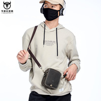 Men's Genuine Leather Mini small size Leather Shoulder Crossbody Bag Men's Casual Sports Multifunctional Cowhide Waist Bag