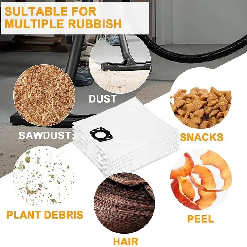 Para Karcher WD4 WD5 WD6 bolsas de filtro no tejidas KFI 487 bolsas de vacío para bolsas de filtro Karcher bolsas de aspiradora