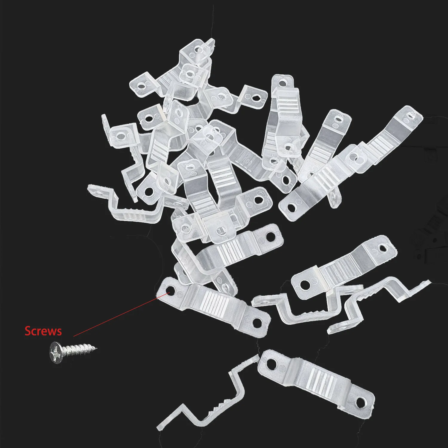 

20-50PCS Transparent LED Strip Fix Clip Fastener Buckle Plastic PVC Soft With Screws For Fixing 2835 5050 3528 5730 8-18mm Strip