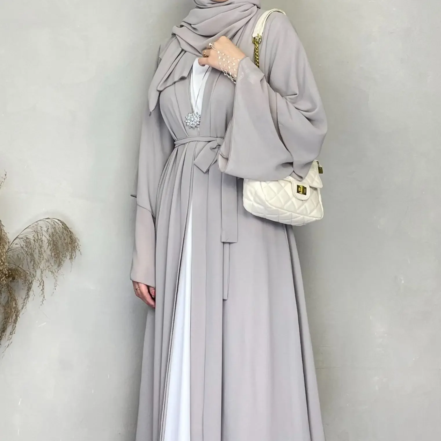 Simple Dresses for Women Chiffon Open Abaya Dubai Turkey Kaftan Muslim Cardigan Abayas Casual Robe Solid Caftan Islam Clothing