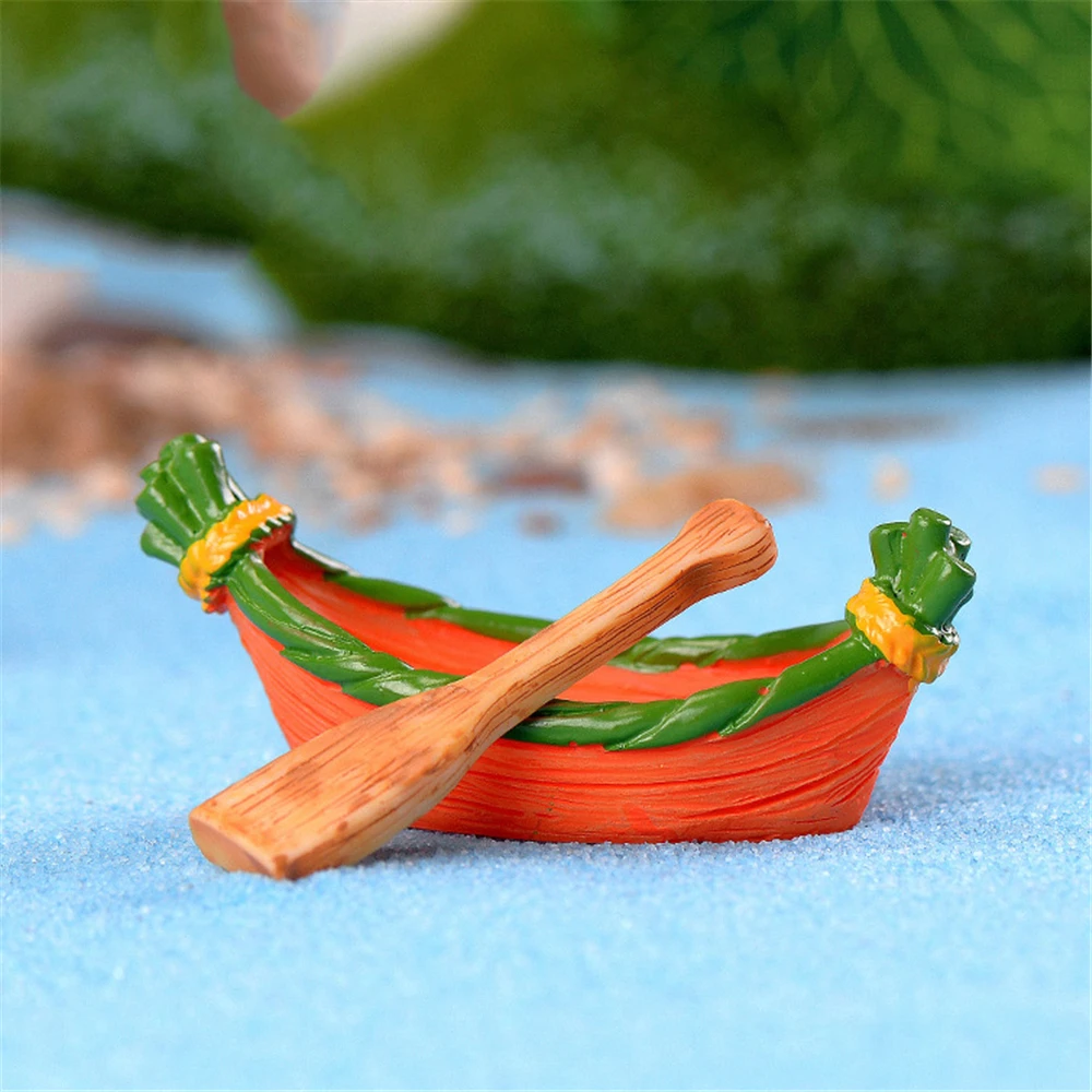 

Mini Resin DIY Dollhouse Meaty Plants Boat Paddle Micro Landscape Fairy Garden Ornaments Home Decor Miniature Figurines