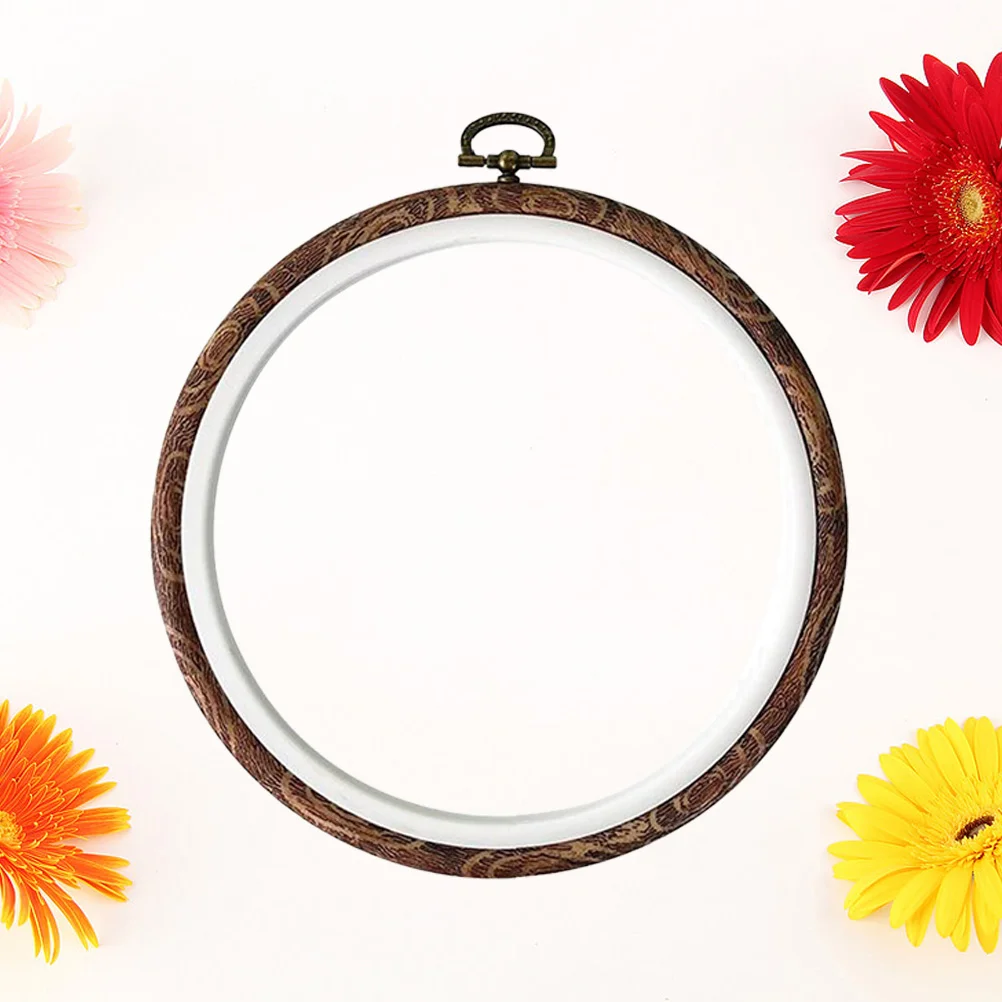 DIY 21cm Embroidery Circle Frame Retro Craft Cross Stitch Auxiliary Tool (Round, 17cm Inner Longitude 145cm)