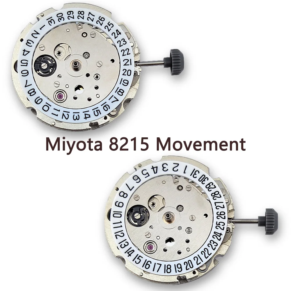 

Механизм Miyota 8215, автоматический механический механизм с автоподзаводом, высокая точность, 21 драгоценный камень, 3/6 часов, белое дата, механизм 8215