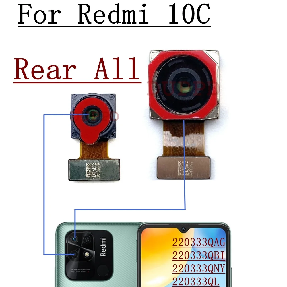 Front Rear Camera For Xiaomi Redmi 10C 220333QAG/QBI/QNY/QL Back Main View Frontal Selfie Camera Module Parts