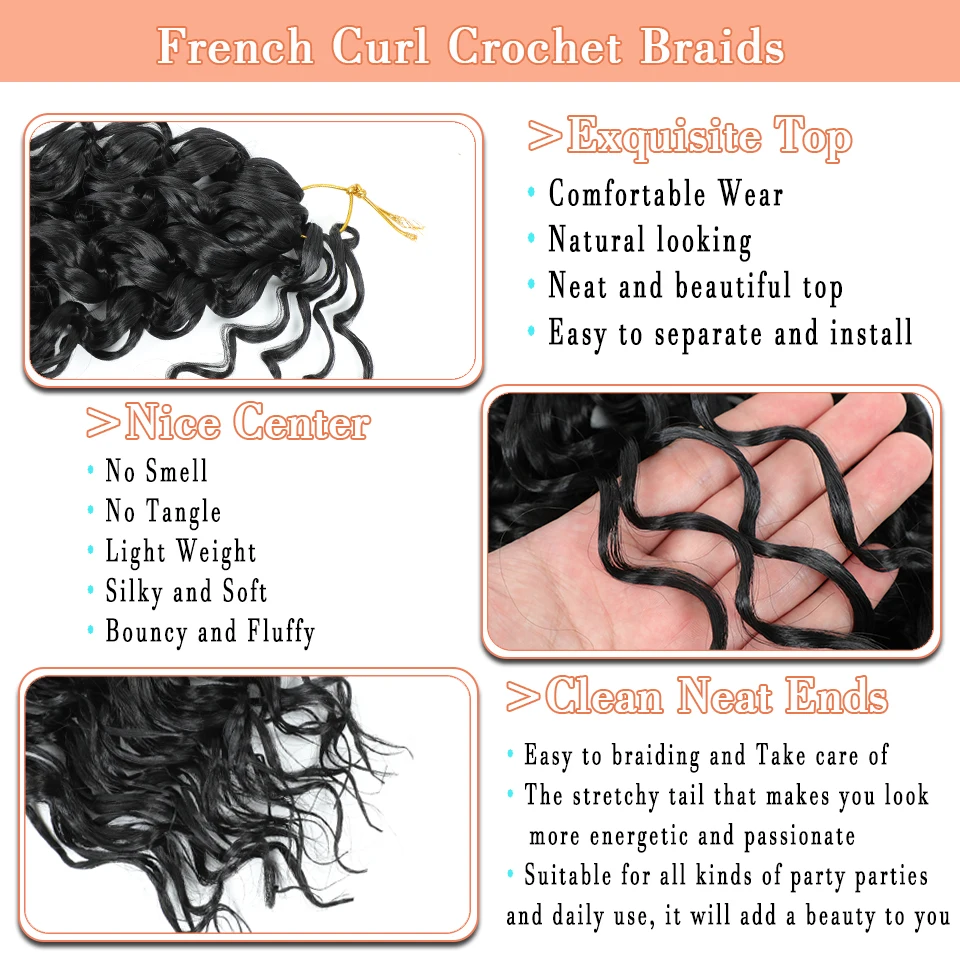 BEWILL GoGo Curl Häkelhaar 14 18 Zoll Wasserwelle Strand Curl Häkelhaar Ombre Synthetische böhmische Zöpfe Haarverlängerungen 1B – Detail 4