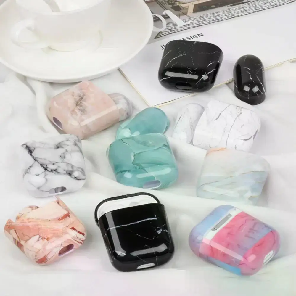 For AirPods Pro 2 Cases Luxury Marble Hard PC Glossy Earphone Case Wireless Charging Box Cover for AirPod 1 3 Air Pods