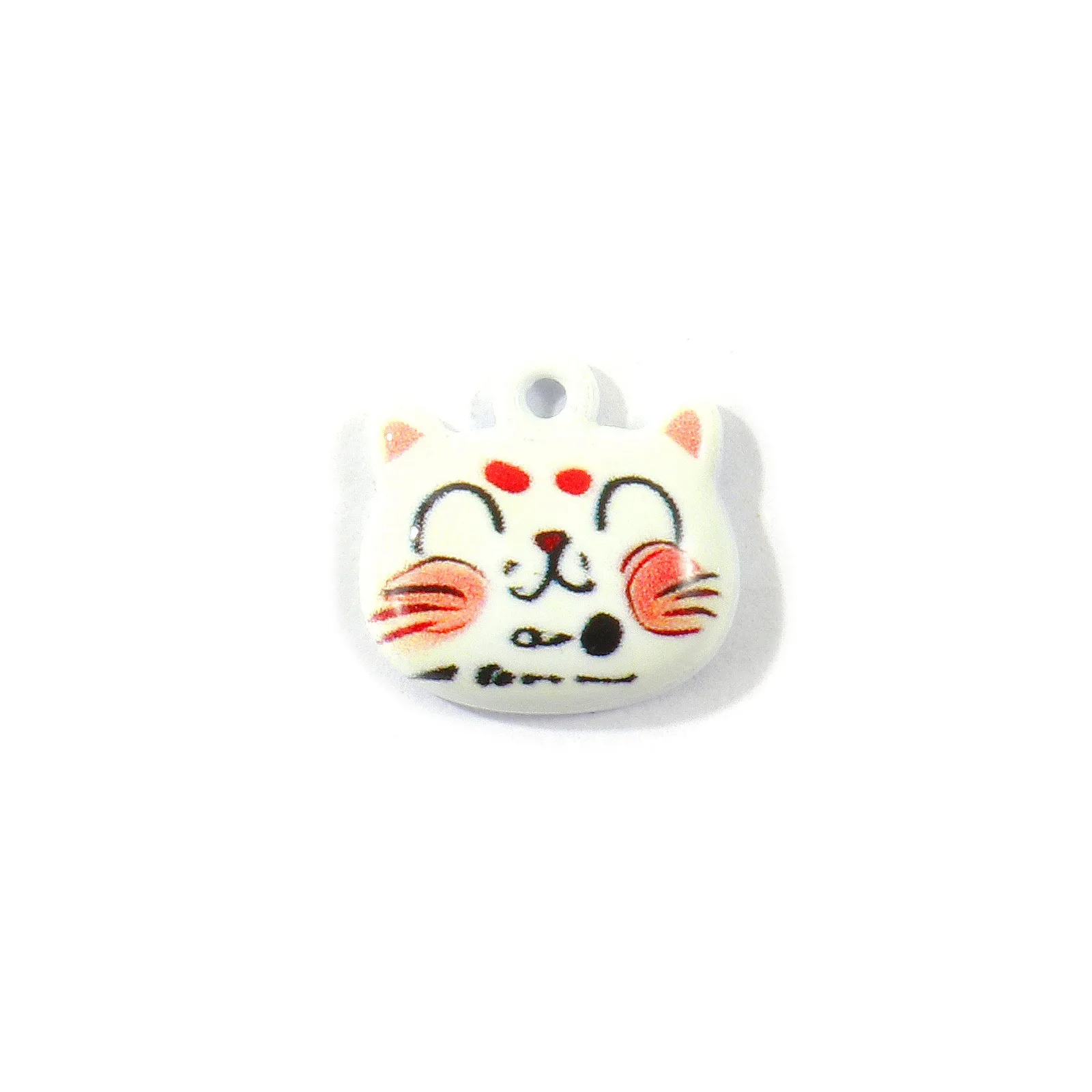 10 Stück Mehrfarbige Cartoon-Katzen-Tier-Motiv-Anhänger aus Zinklegierung für Frauen, DIY-Halsketten, Armbänder, Schmuckzubehör, 13x13mm – Detail 4