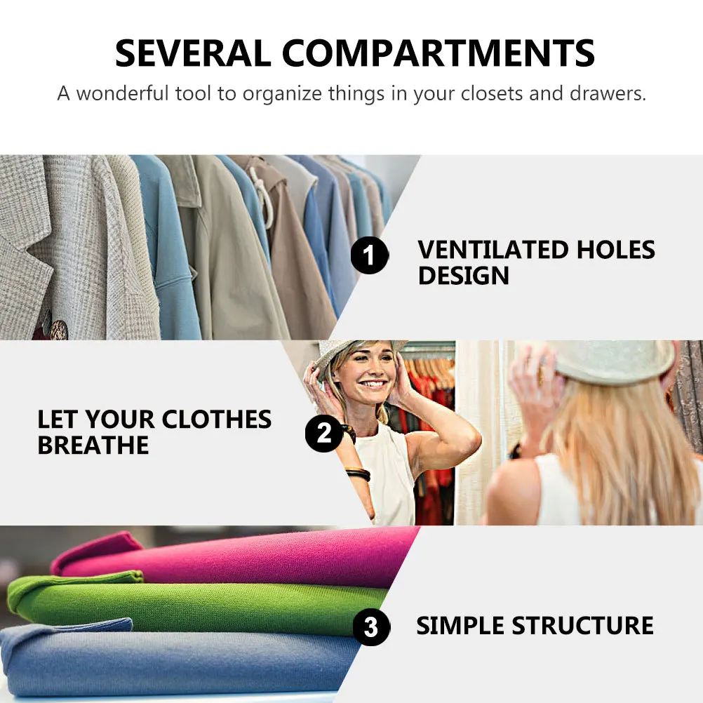 

2pcs Drawer Type Storage Boxes Stackable Clothes Organizer Ventilated Closet Drawer For Shirts Pants T-Shirts Wardrobe Closet