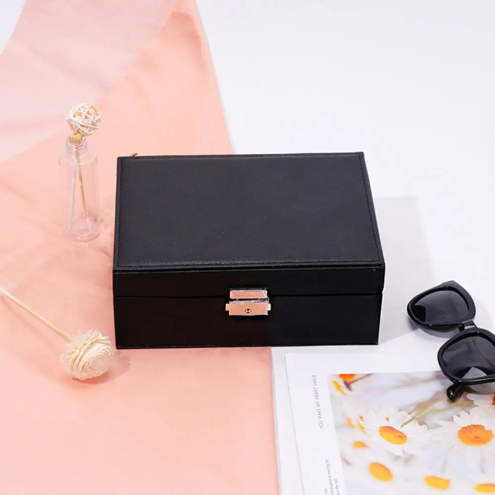 

Large Capacity Pu Leather Jewelry Box Double Layer Subzone Jewelry Organizer Detachable Jewelry Case Jewelry Storage Box