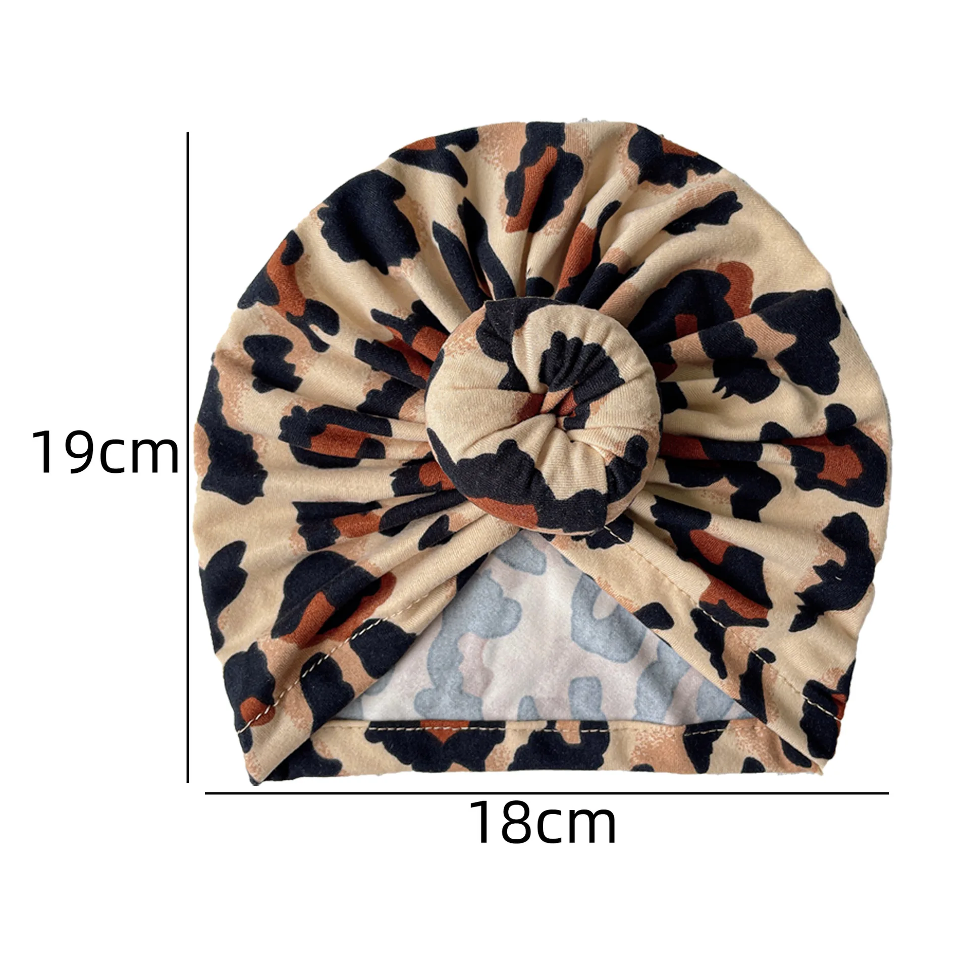 Baby Leopard Hat Fashion Newborn Soft Cotton Turban Infant Boy Girl Printed Donut Knot Caps Head Scarf Kids Accessories