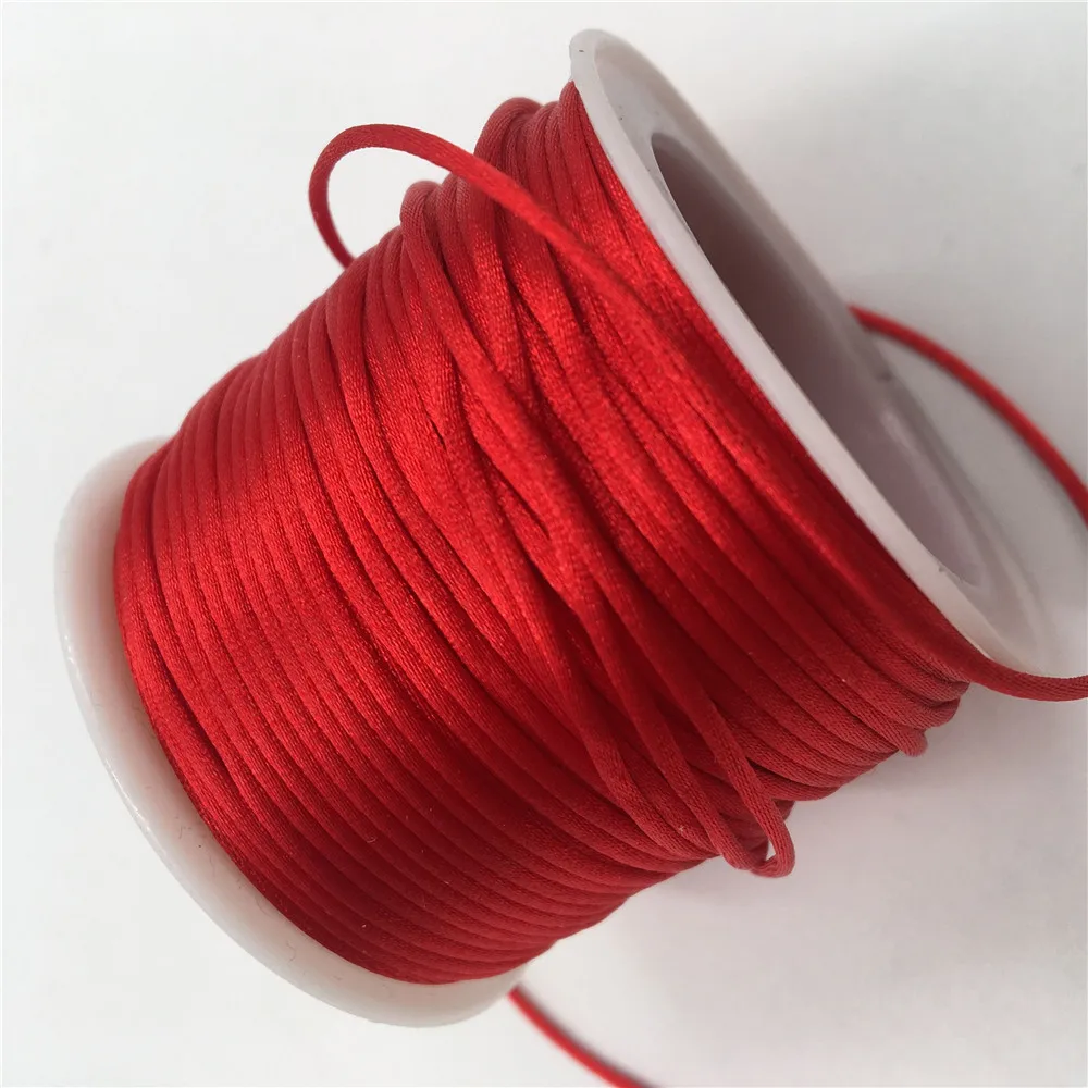 1MM 20meters/roll Red Macrame Cord Strong Braided Silk Satin Nylon Rope DIY Making Findings Beading Thread Wire