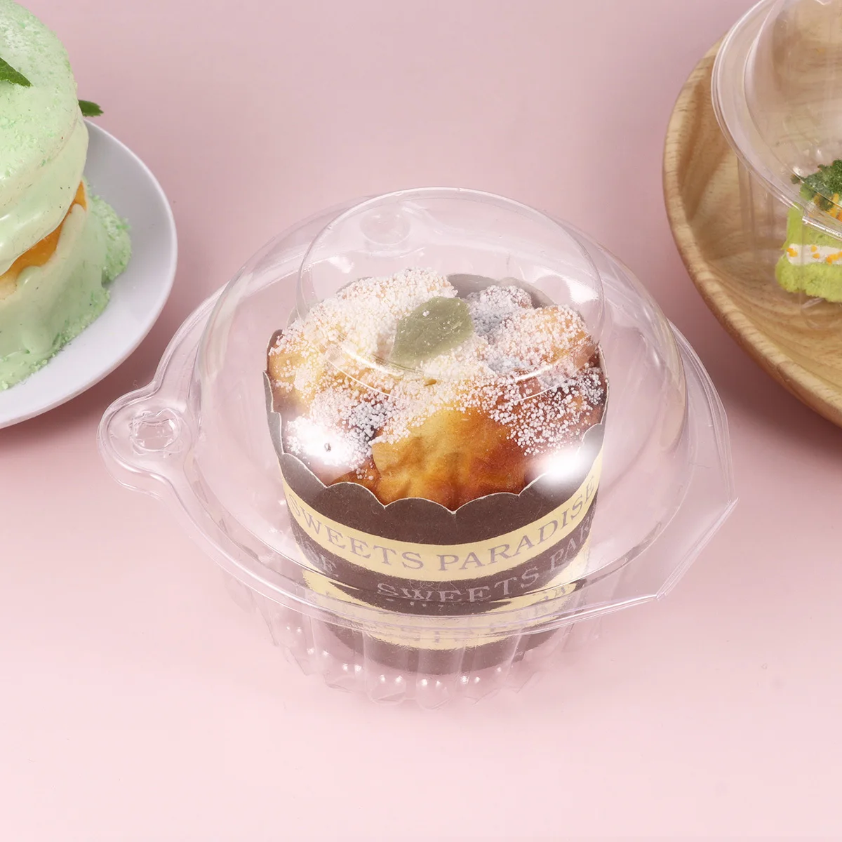 Owl Shape Plastic Cake Boxes Transparent Disposable Dome Lid Locking Design For Party Dessert Packaging Sushi Fruit