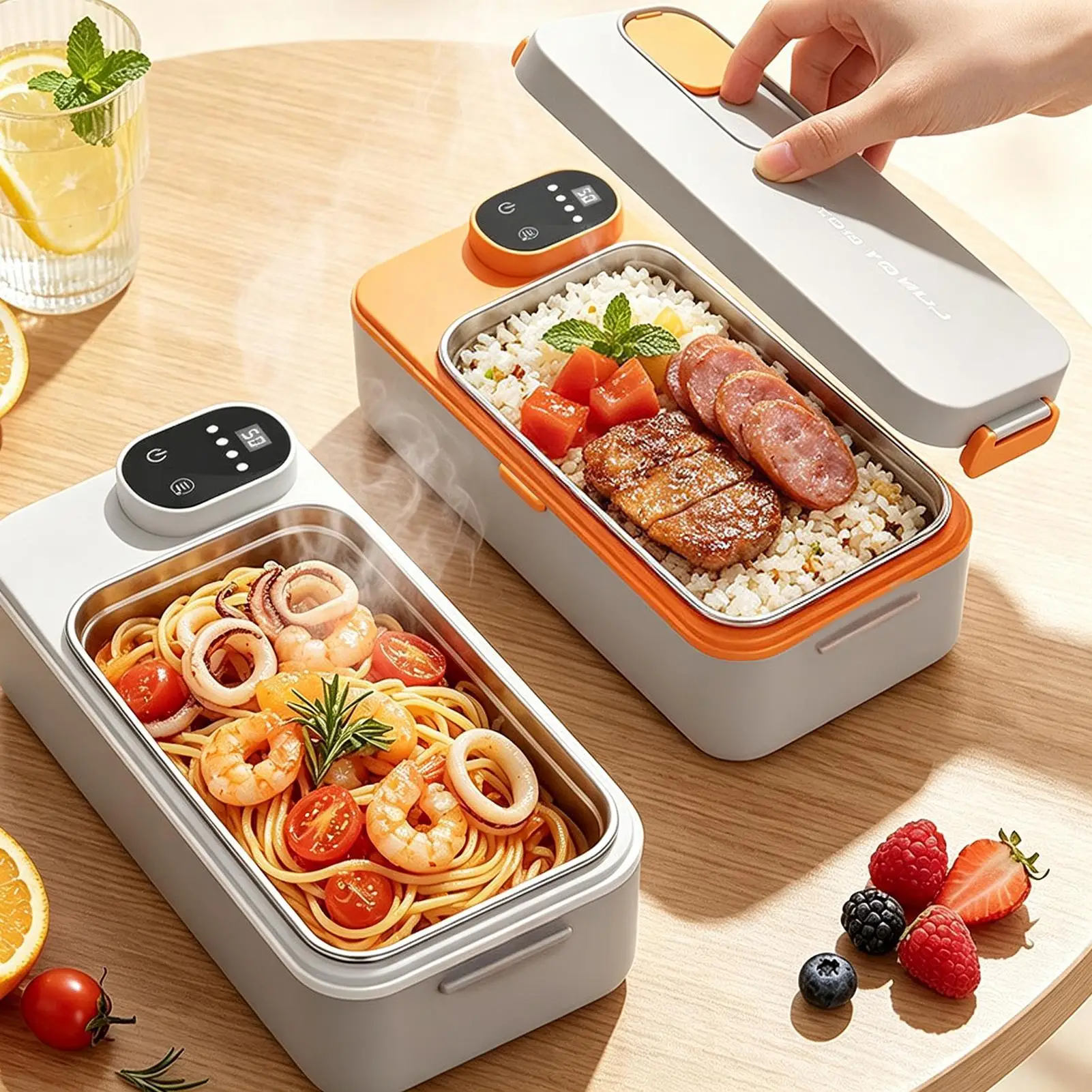 Electric Lunch Box USB Rechargeable Food Warmer With 4 Temp Settings Heating Lunch Box For Men Women Work Travel Office Camping