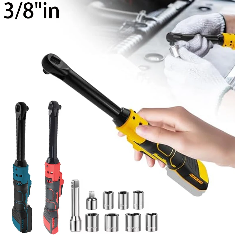 

Electric Ratchet Wrench Extended Head Removal Screw Nut 3/8 Inch Cordless Power Tools for Makita/Dewalt/Milwaukee 18V Battery