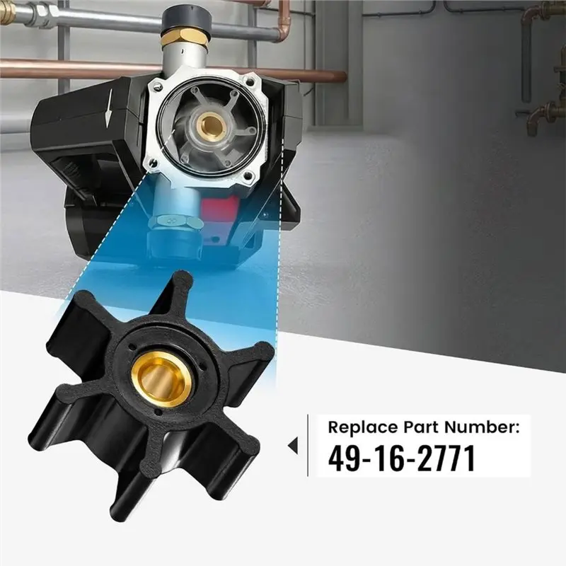 ABZS Neoprene Impeller For Transfer Pump,49-16-2771 Oring Included,Upgraded Brass Core And Neoprene Resist Wear