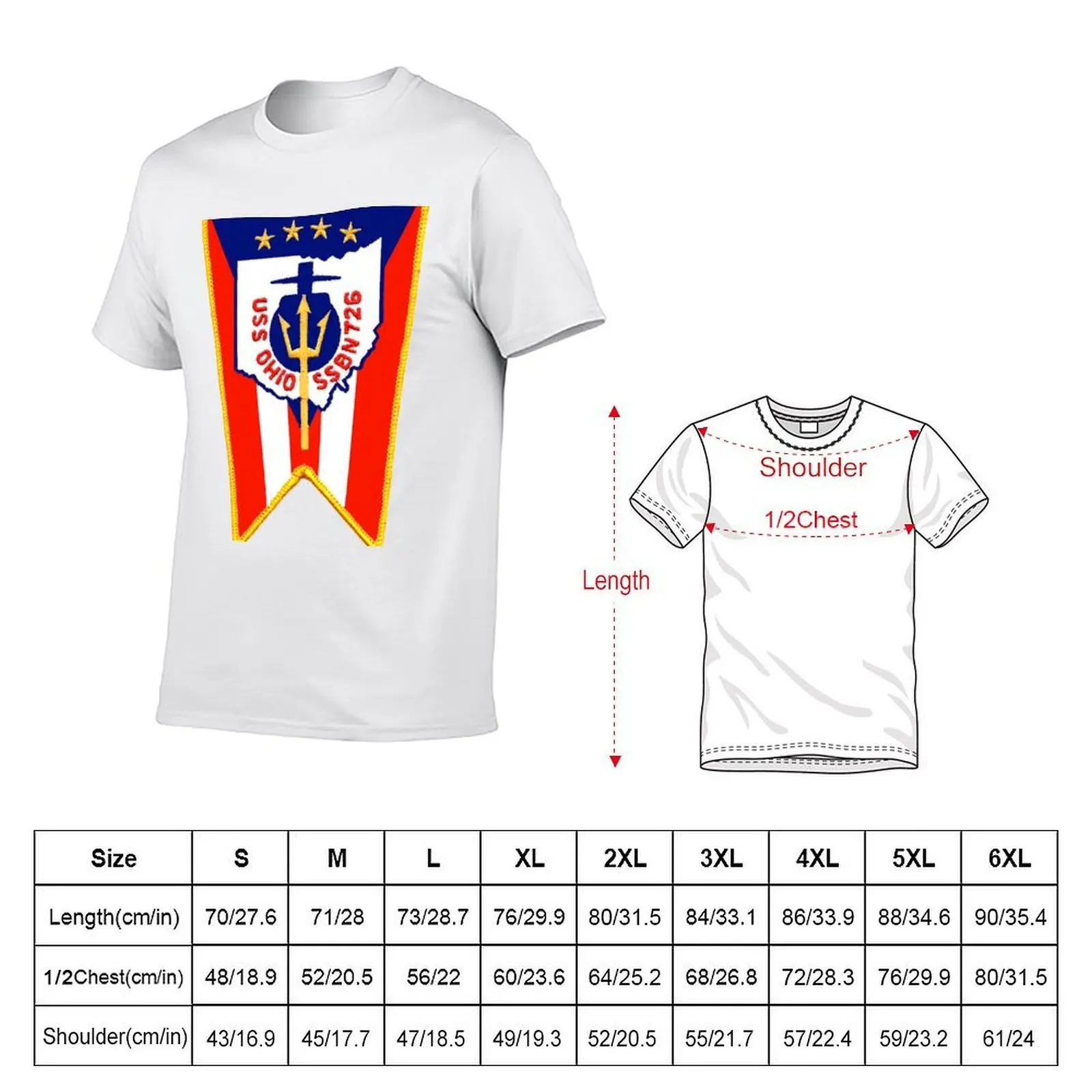 SSBN 726 USS Ohio Crest T-Shirt vintage anime shirt customs design your own T-shirt men