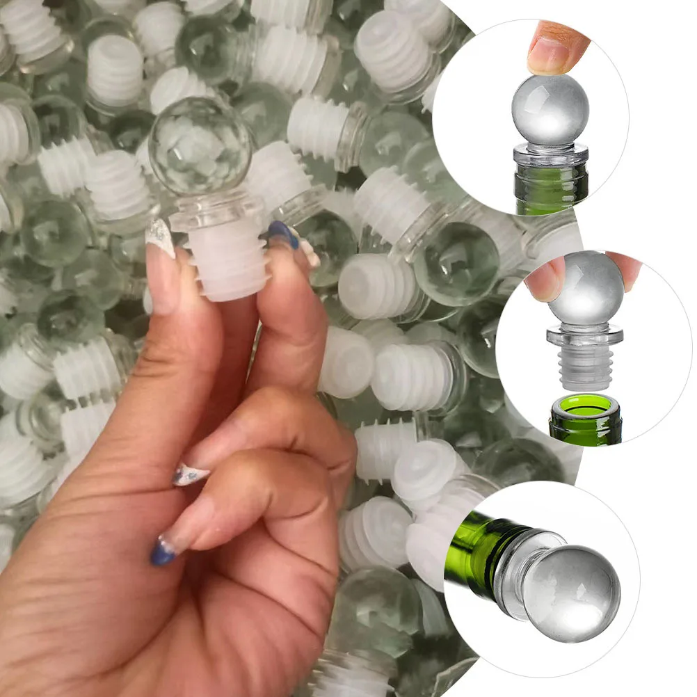 

20Pcs Glass Ball Bottle Caps Convenient Decorative Container Caps for Aroma Dispenser Makeup Storage Glass Ball Cap