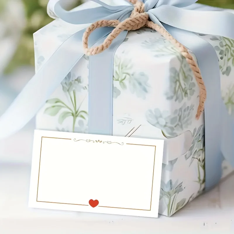 50 قطعة من البطاقات الفارغة على شكل قلب، بطاقات الجيب لحفلات الزفاف، أعياد الميلاد، الذكرى السنوية، العطلات، بطاقات الهدايا، بطاقات الرسائل