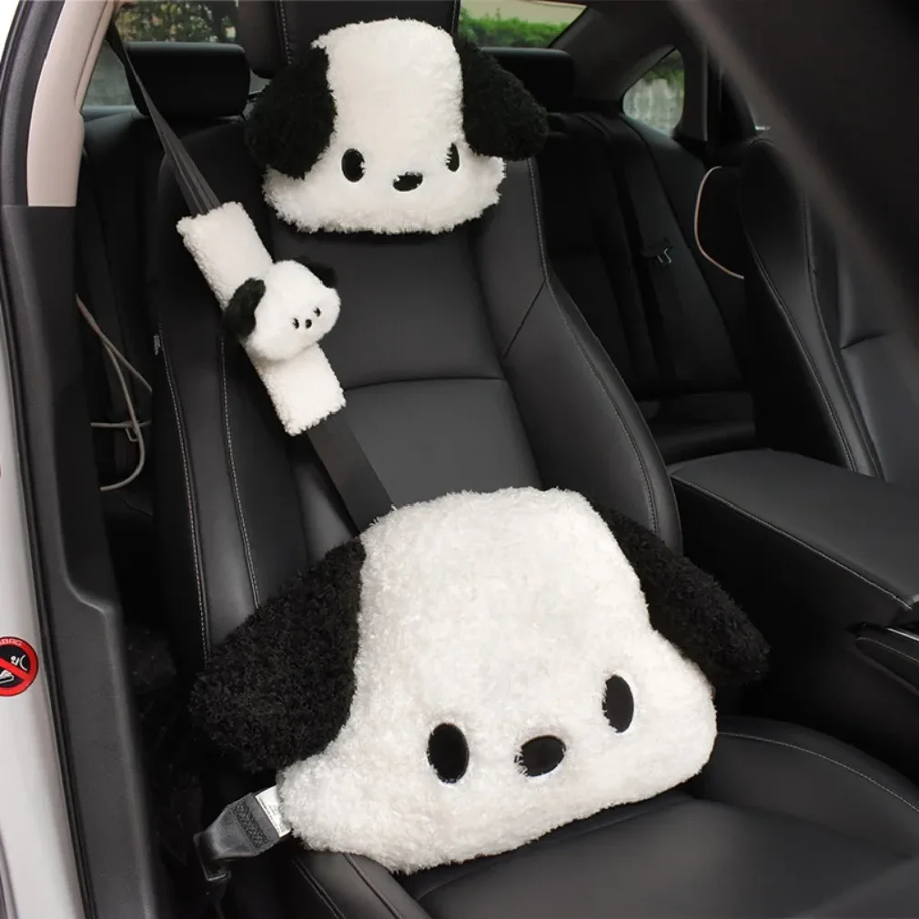 

Car Headrest Neck Pillow Waist Rest Cute Plush dog Backrest in the Car Lumbar Support