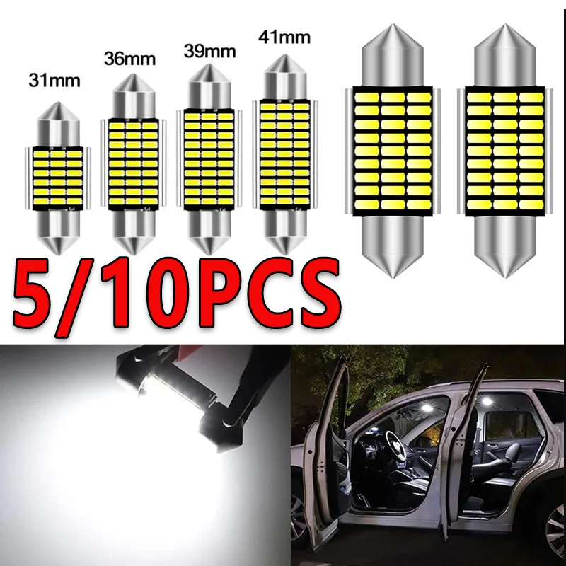 

10PCS Automotive LED C5w/C10w Car Interior Roof Reading Licence Plate Light Signal Light cnabus Bi-Tip 31/36/39/41mm Roof Lights