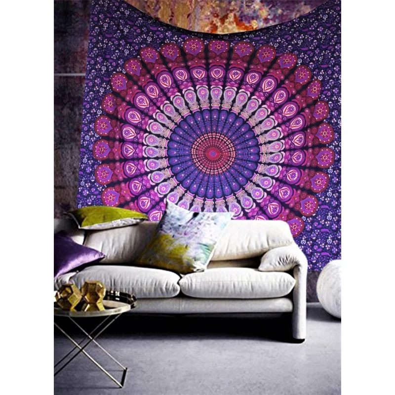VIKAMA Wandteppich mit Mandala-Motiv, verträumter Bohemian-Druck, Wandbehang, geeignet für Wohnzimmer, Schlafzimmer, Arbeitszimmer, Party-Heimdekoration