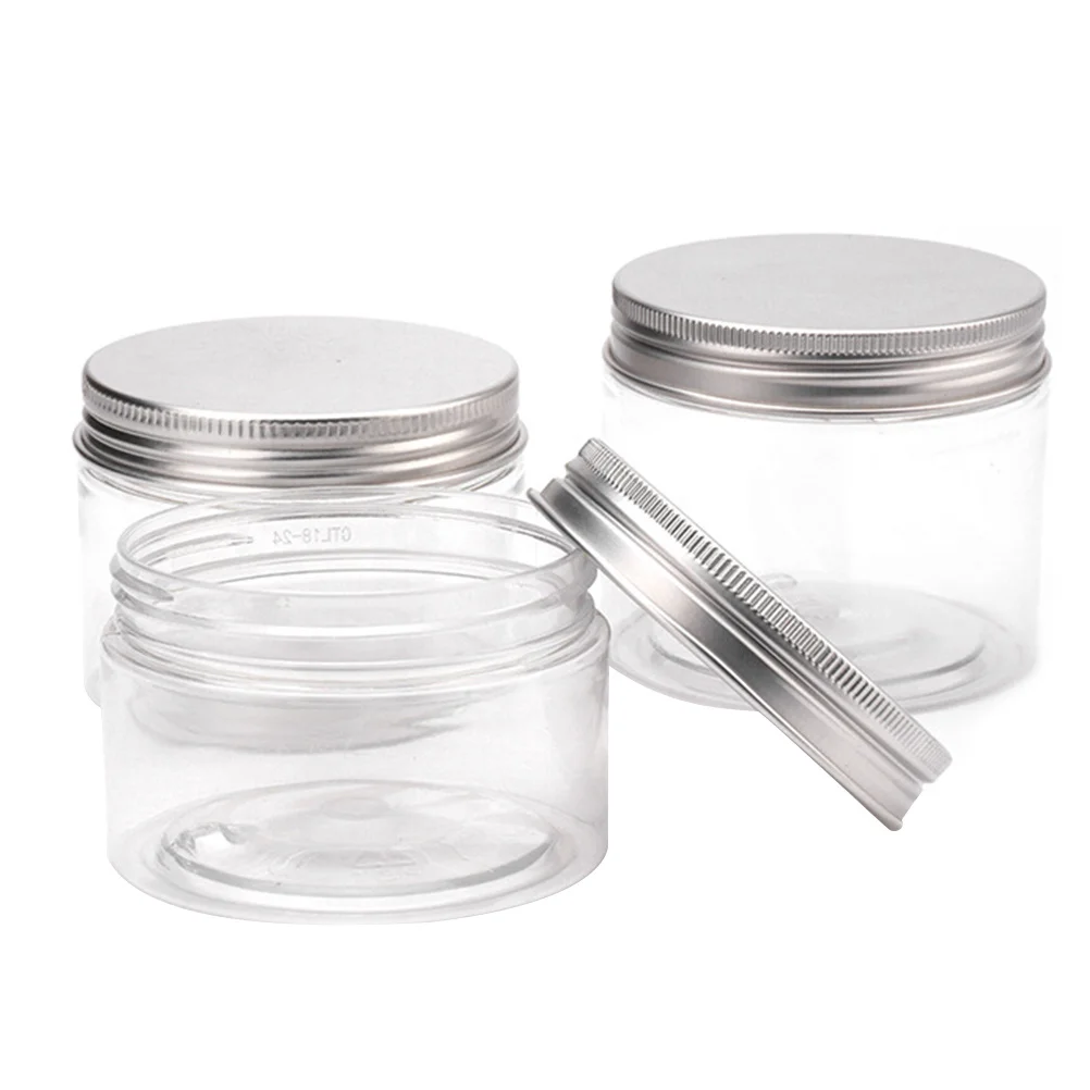 3Pcs Empty Cream Jars Premium Plastic Lotion Containers for Travel Skincare Storage Round Screw Top Refillable Sample Bottles