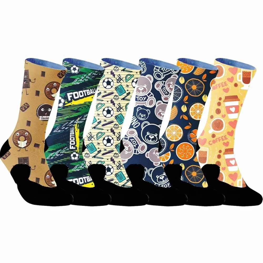 Cute teddy bear pattern sports cycling socks, breathable and durable, moisture wicking, tightly fitting,  unisex