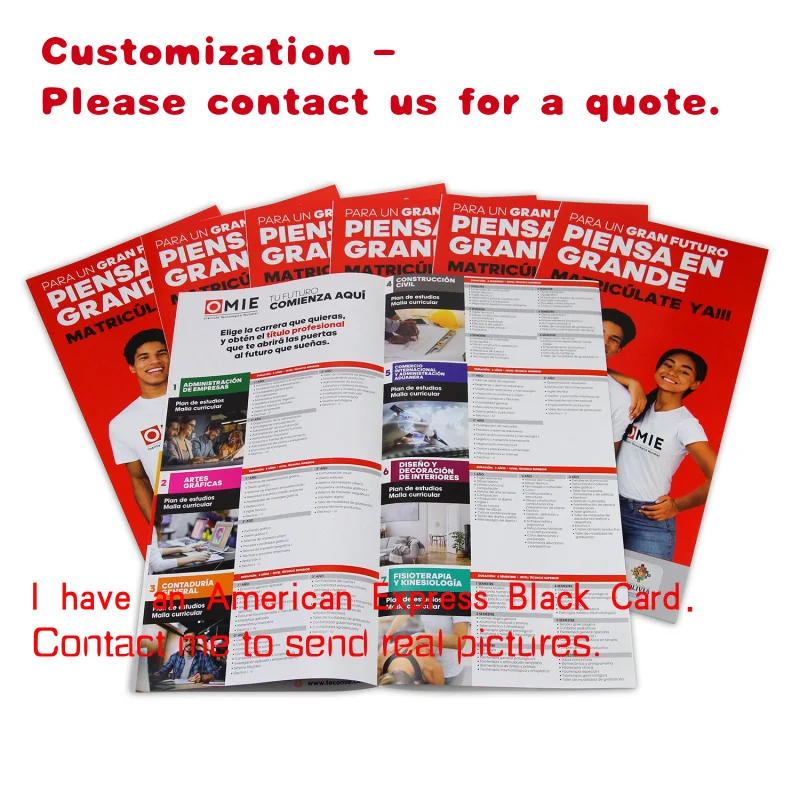 

custom.OEM Promotion Flyers Printing Catalog Printing Service Tri Fold Flyer Printing Folding Leaflet Brochure and Postcard Cust