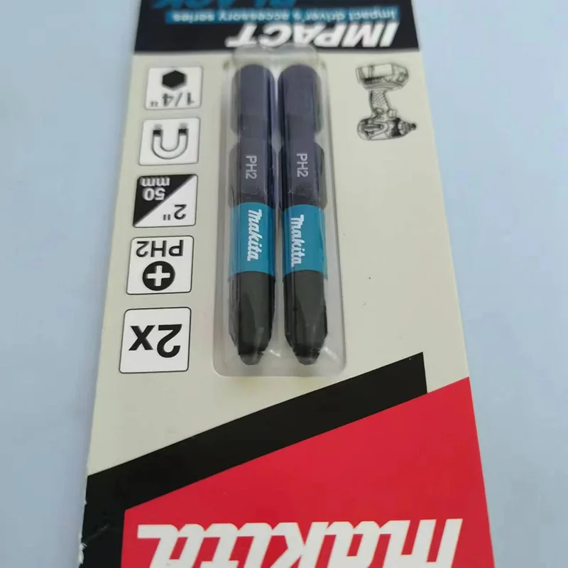 Imagem -05 - Makita-phillips Driver Drill Head Impact Screwdriver Bits Acessório Preto Série Ph2 50 mm Pcs E08763