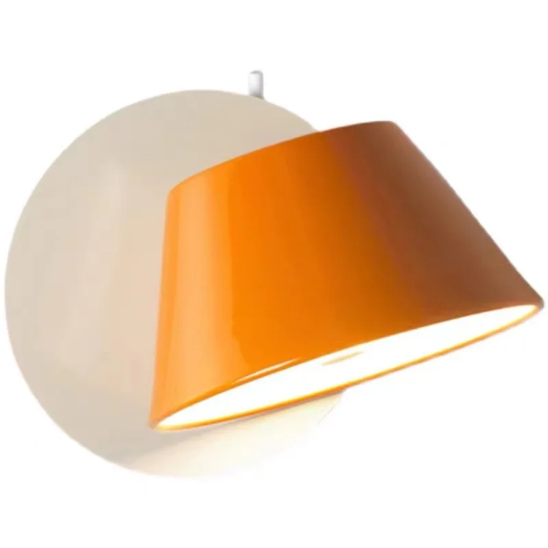 Spanish bedroom bedside wall lamp rotatable reading wall lamp Nordic creative drum lamp aisle