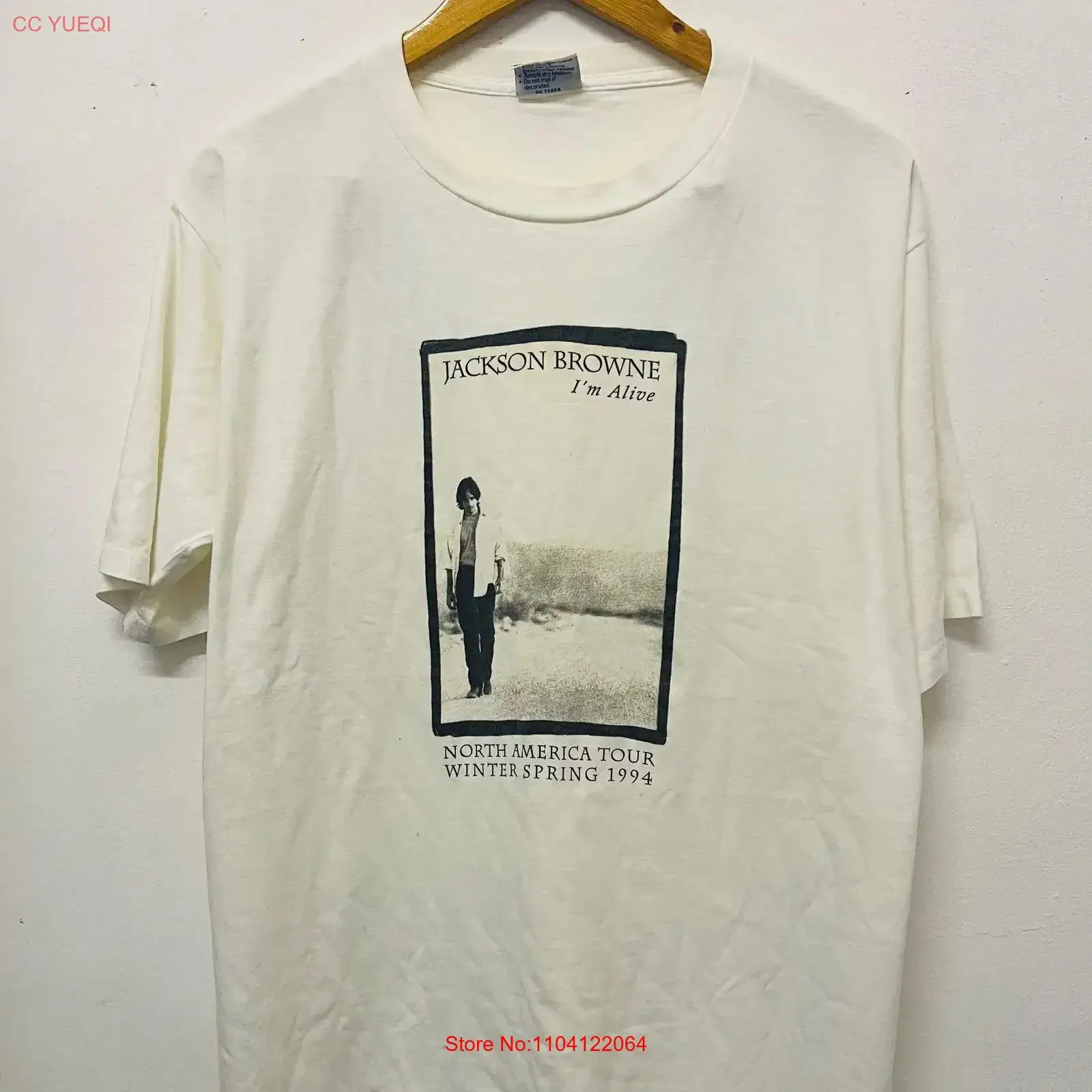Vintage 90s Jackson Browne I m Alive 1994 T Shirt Rock Music North American Tour Winter Spring White vintage Washed Casual
