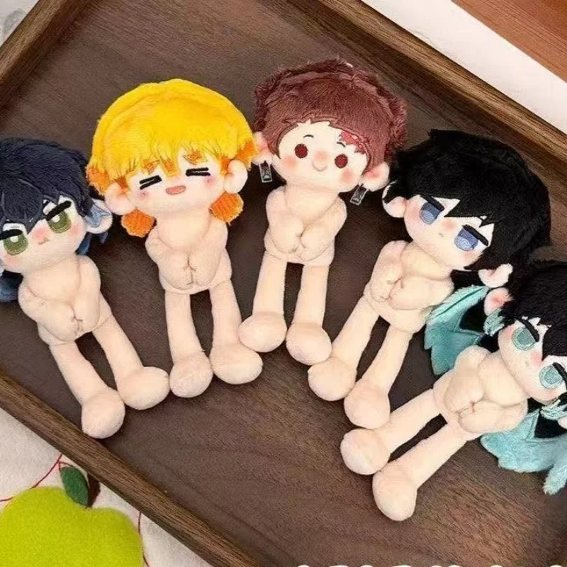 Muñeco de Peluche de 14 cm de Demon Slayer, Agatsuma Zenitsu y Kamado Tanjirou con Patas Largas y Bufanda, Decoración para Sofá, Colección para Entusiastas del Anime