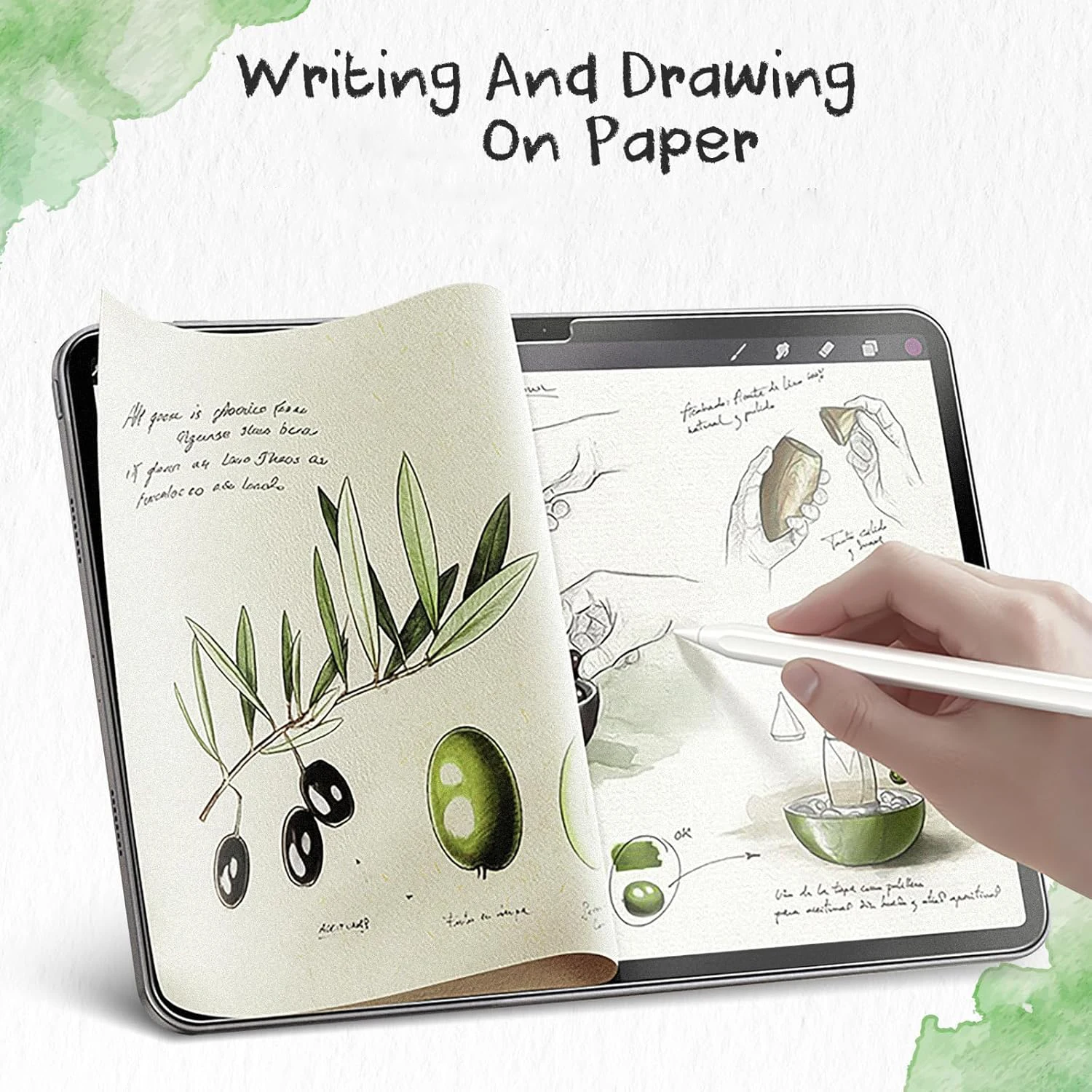 2 Buah/Set Pelindung Layar Terasa Seperti Kertas untuk IPad A16 11th/10th Mini 7 6 2024 Air 6 Pro Matte PET Film Fleksibel untuk IPad 11th 11 inci