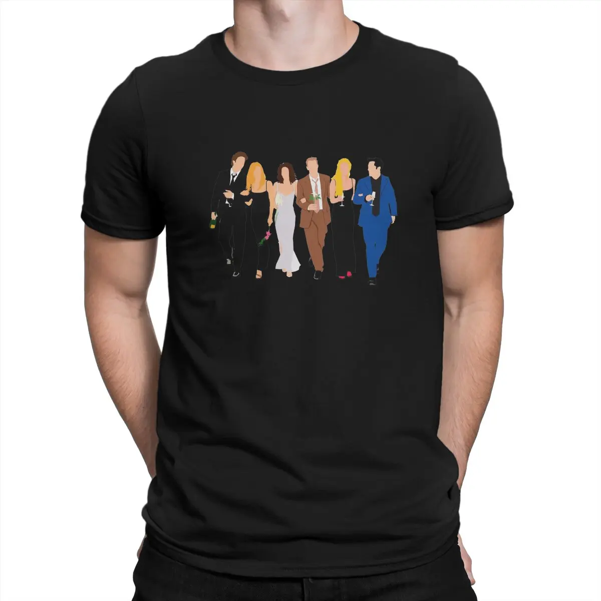 Friends TV Play Poster T Shirt Harajuku Alternative Men's Tshirt Polyester Men Tops