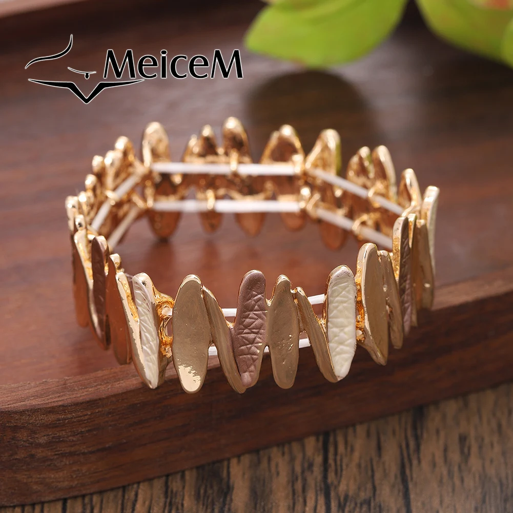 

Colorful Enamel Closed Bracelet New Design Geometrically Irregular Women's Holiday Gift Hand Jewelry For Banquets For Women
