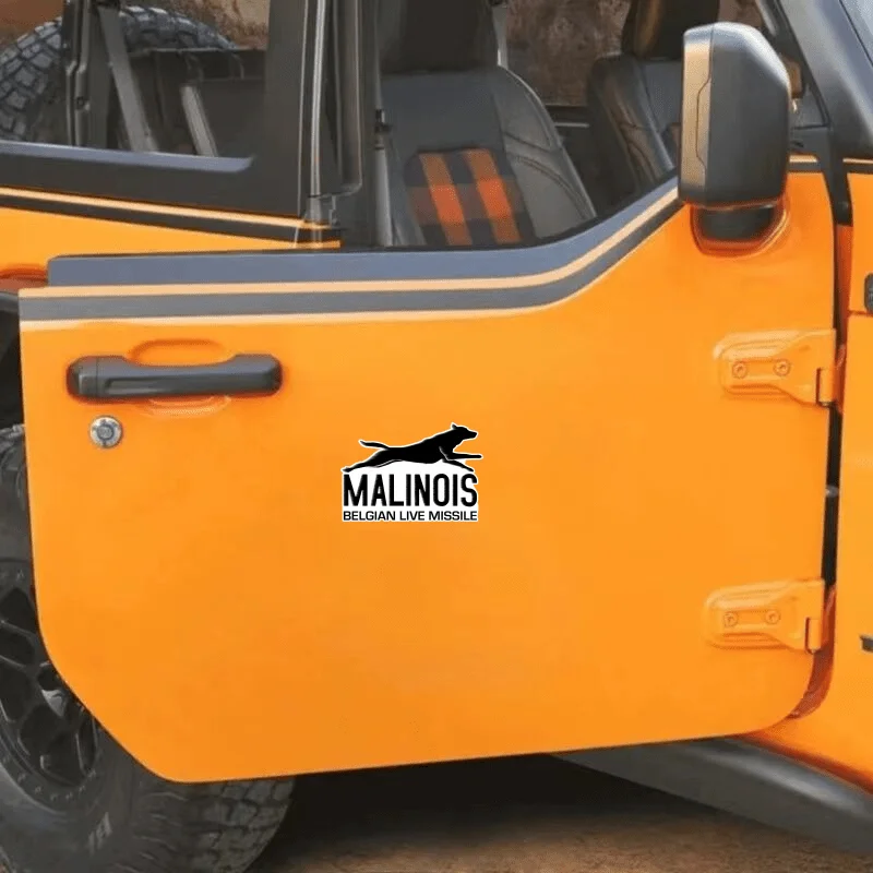 Belgian Malinois Live Missile Vinyl Decal - Self-Adhesive, Waterproof, Matte Finish Sticker for Glass/Metal Surface-Compatible
