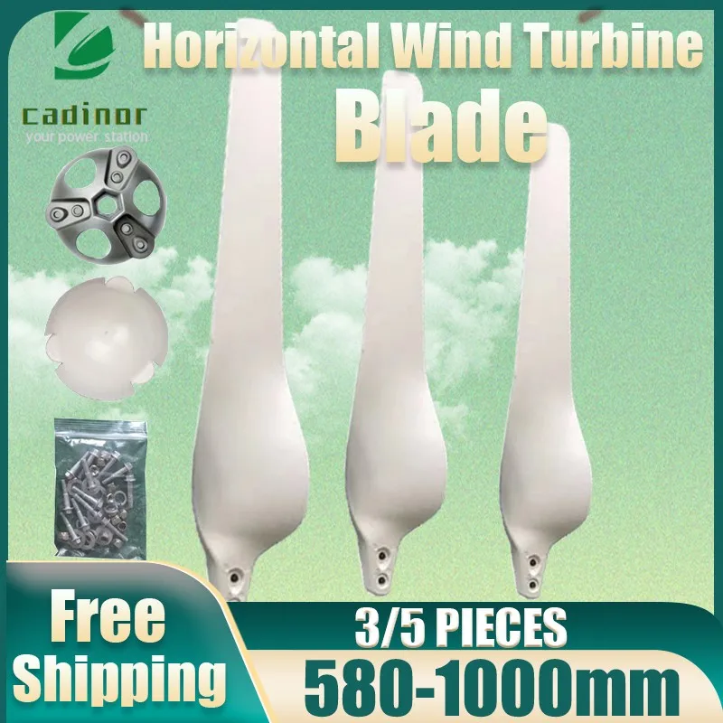 

550/600/650/750/850/900mm Black/White Wind Generator Wind Turbines Blades High Strength Nylon Fiber Windmill Accessories