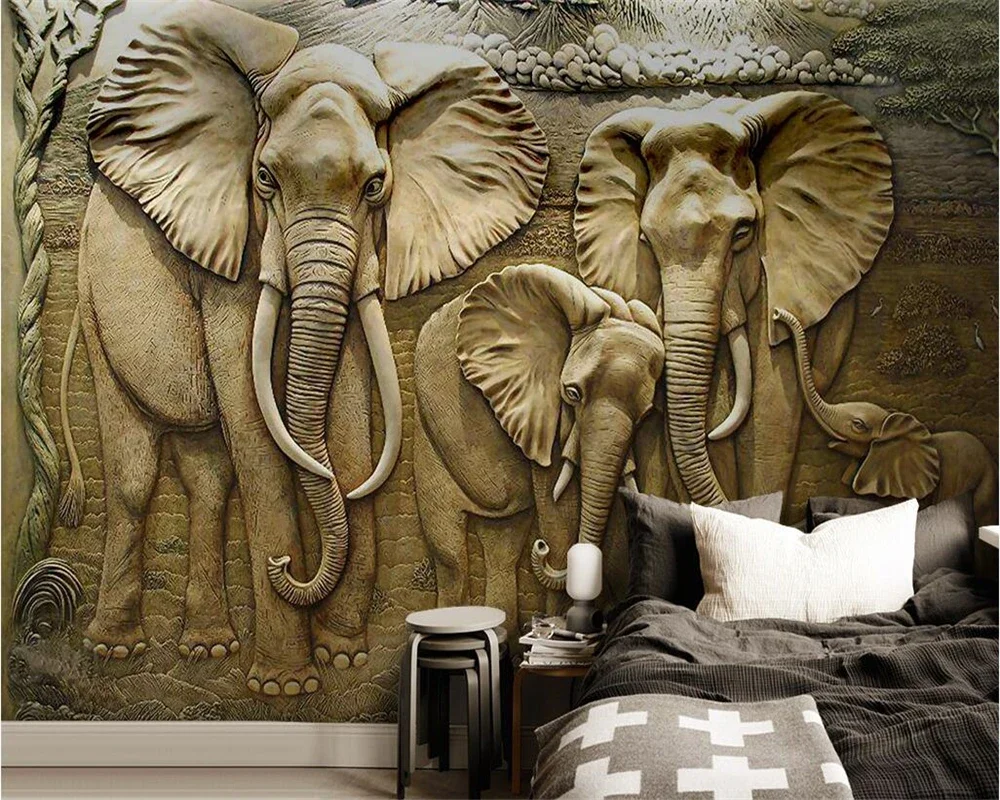 Black And White Sketch Elephant 3D Custom Wallpaper Murals for Children's Bedroom TV Background Home Decoration 3d wallpaper