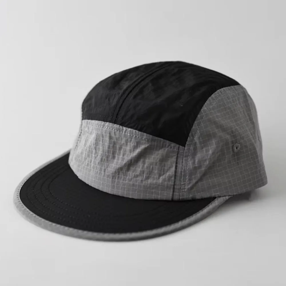 Casual Japanese Style Splicing Baseball Cap Quick-drying 5-Panel Sunshade Cap Thin Adjustable Snapback Hats Unisex