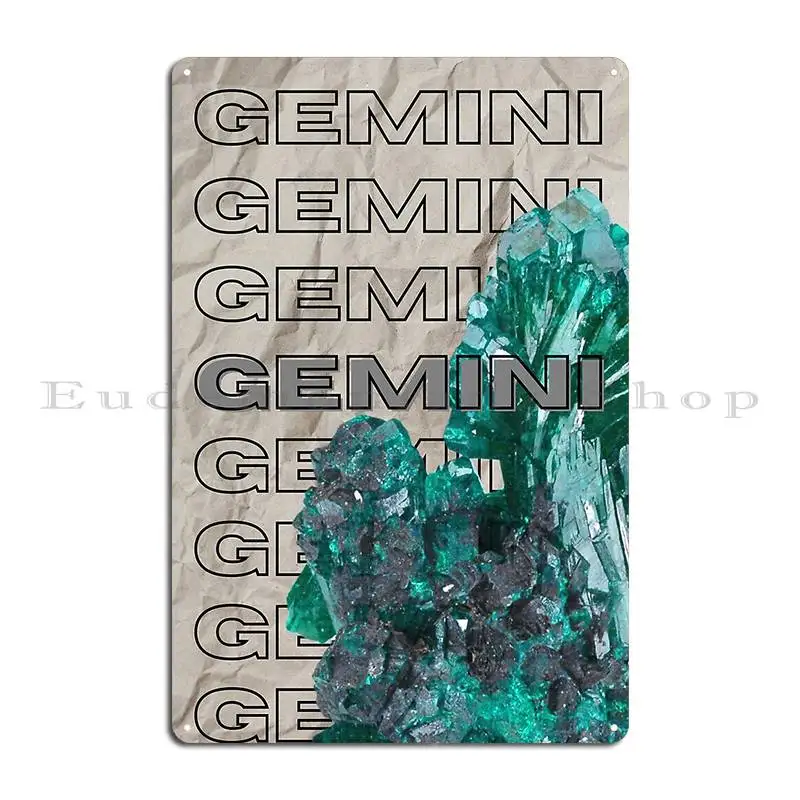 gemini crystal zodiac poster sticker etc Metal Plaque Wall Plaque Customize Party Funny Create Tin Sign Poster