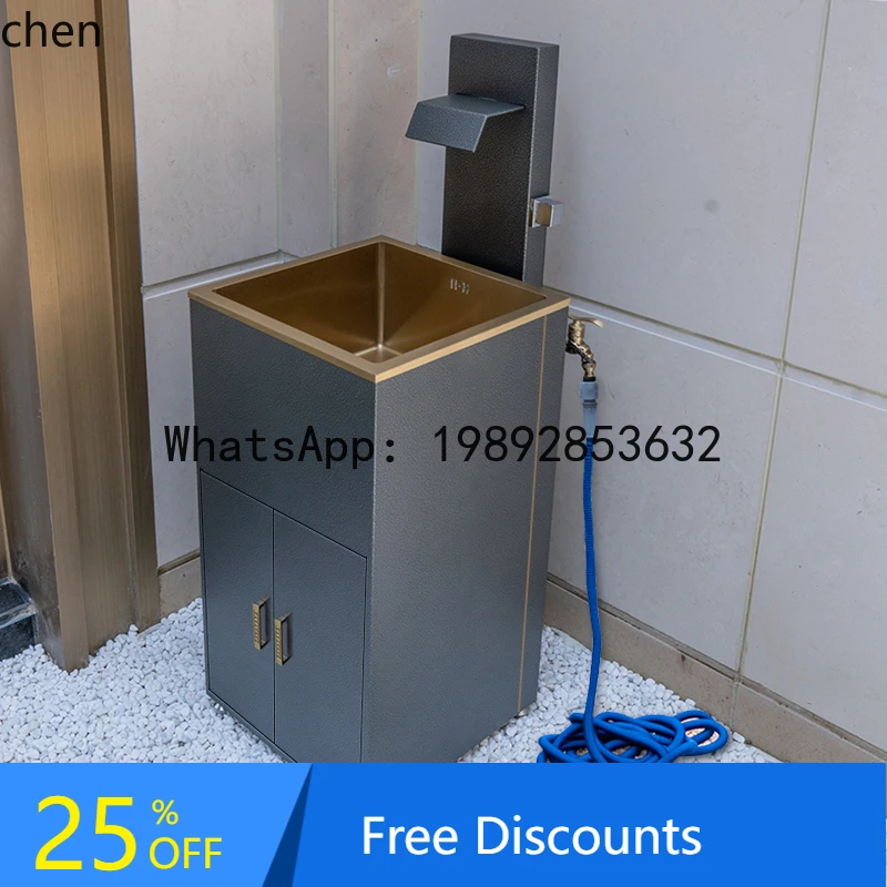 

outdoor wash basin courtyard column basin outdoor modern simple basin stainless steel garden multi-functional sink