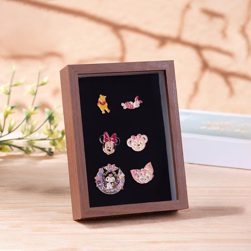 

Badge Brooch Storage Display Jewelry Medal Dustproof Wooden Photo Frame Fashion Accessories Kawaii Diy Collect Ornaments Pendant