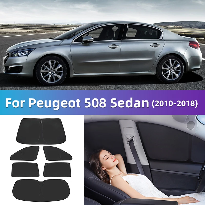 

Для Peugeot 508 седан 2010-2018 полное покрытие автомобильный козырек от солнца занавеска для конфиденциальности Штора для путешествий кемпинга автомобиля для сна внутри